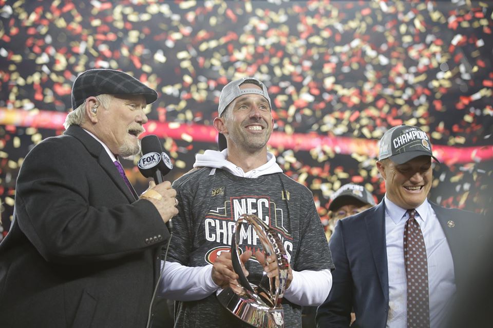 Shanahan e 49ers conquistaram a NFC na última temporada (Créditos: Divulgação/San Francisco 49ers)