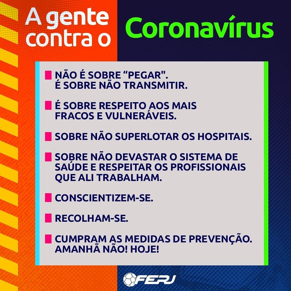 FERJ promove em suas redes sociais ações para prevenir o avanço do coronavírus