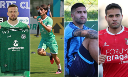 Goiás reforça elenco com contratações e libera meia Jara. Fotos: Rosiron Gomes / Goiás EC e Braga-POR