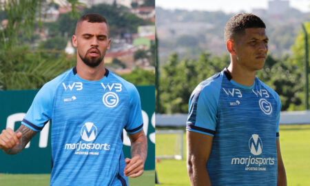 Zagueiro Lucão e lateral Yago Rocha. Fotos: Rosiron Gomes / Goiás EC