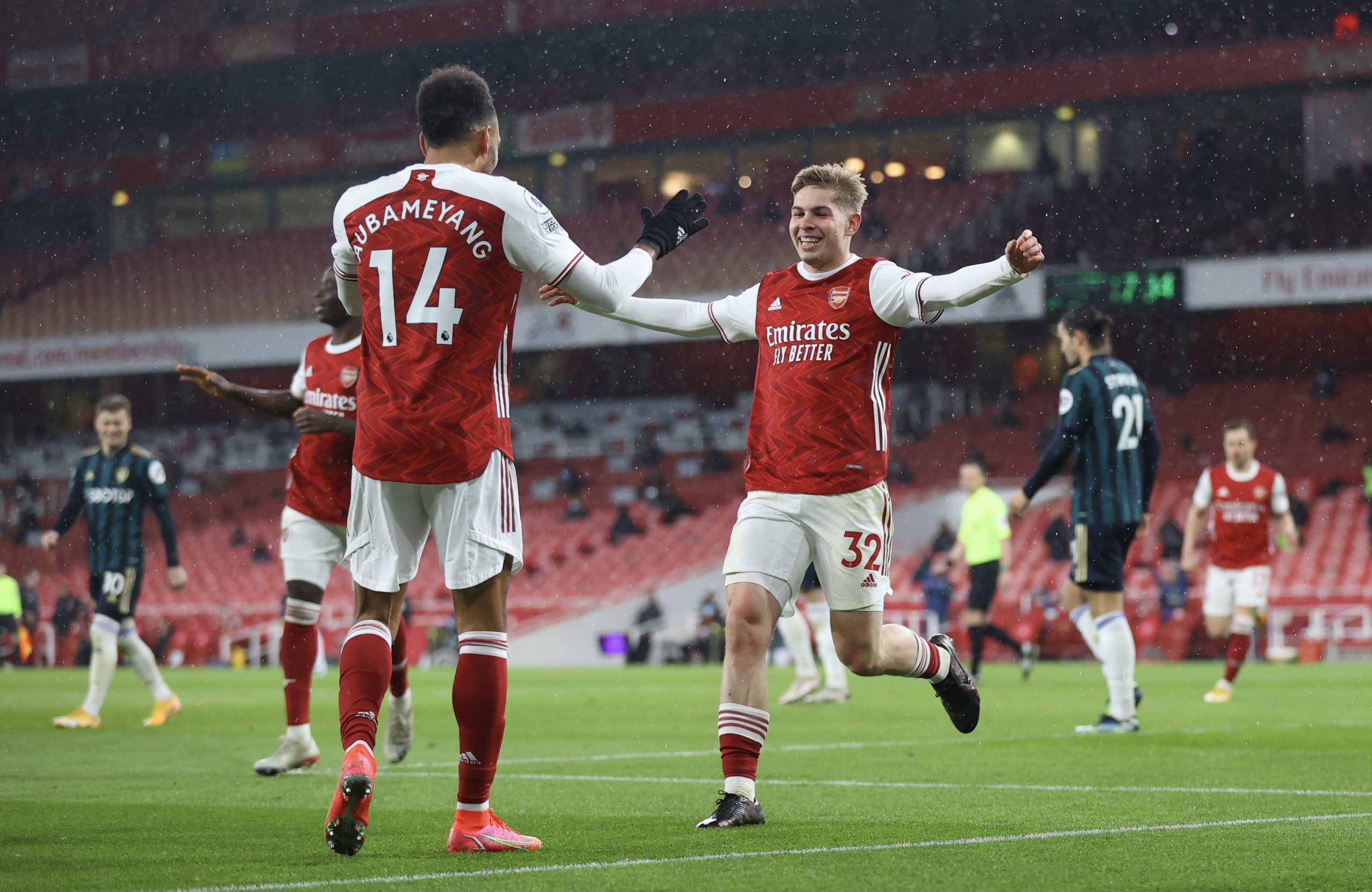 Arsenal vence o Leeds em jogo de seis gols e hat-trick de Aubameyang (Foto: Twitter/Premier League)