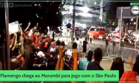 Festa no Morumbi! Torcida recepciona chegada do ônibus do Flamengo