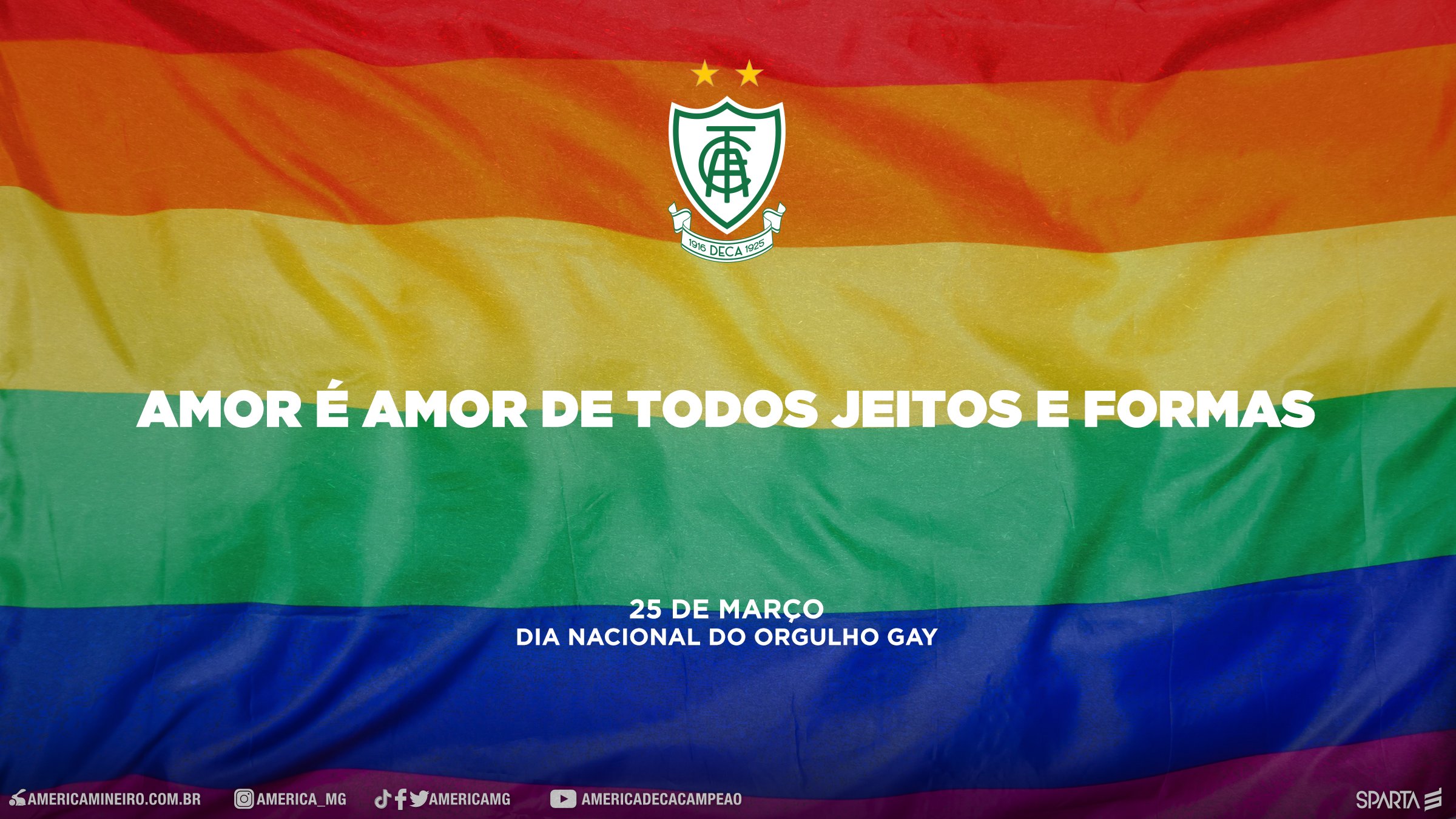 América MG celebra Dia Nacional do Orgulho LGBTQIA+ em suas redes; veja