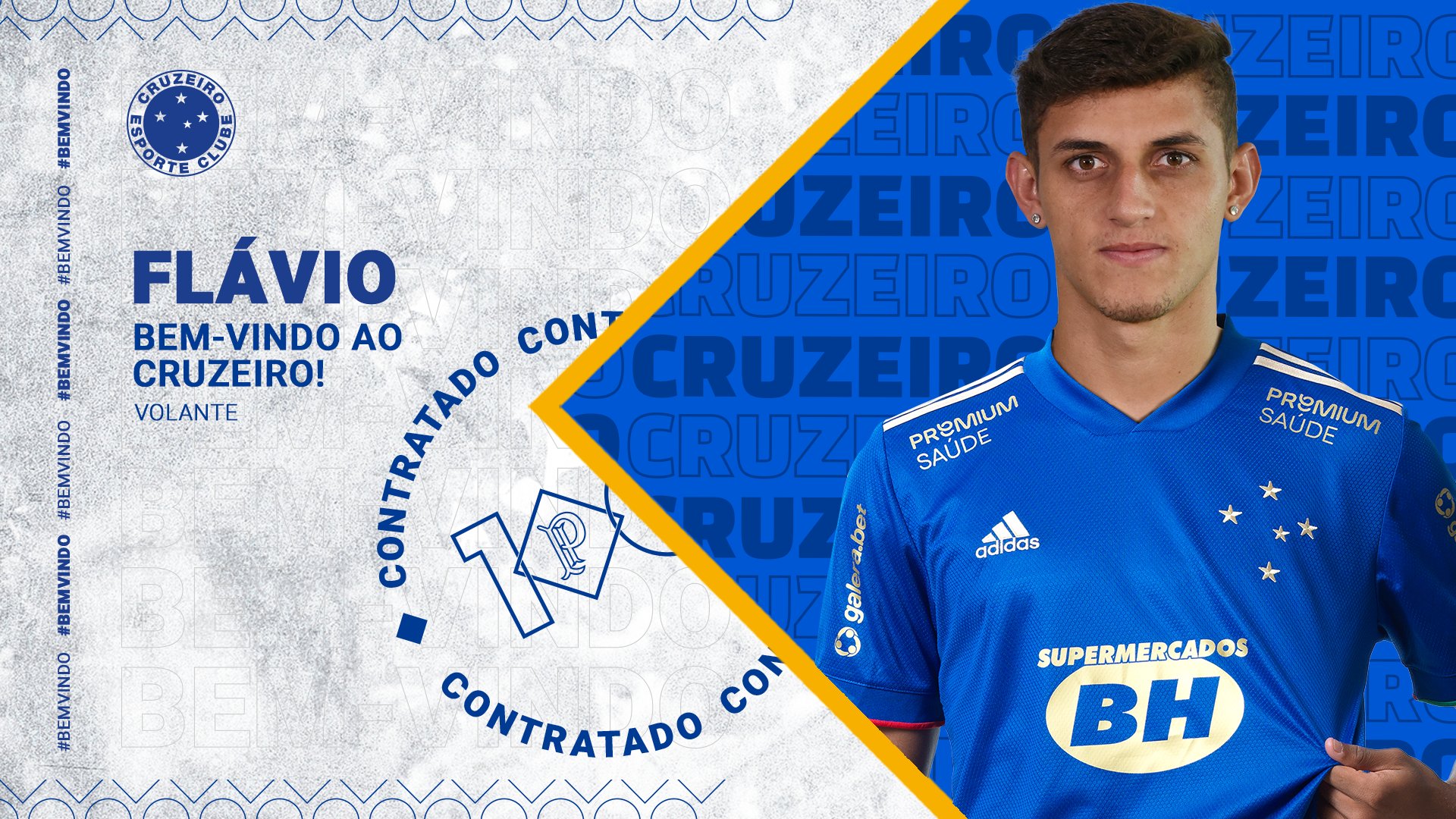 Flávio anunciado pelo Cruzeiro // Foto: Cruzeiro/Divulgação