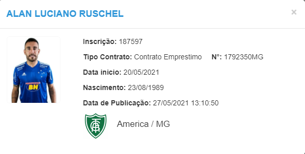 BID: Alan Ruschel é regularizado e já pode estrear pelo América-MG