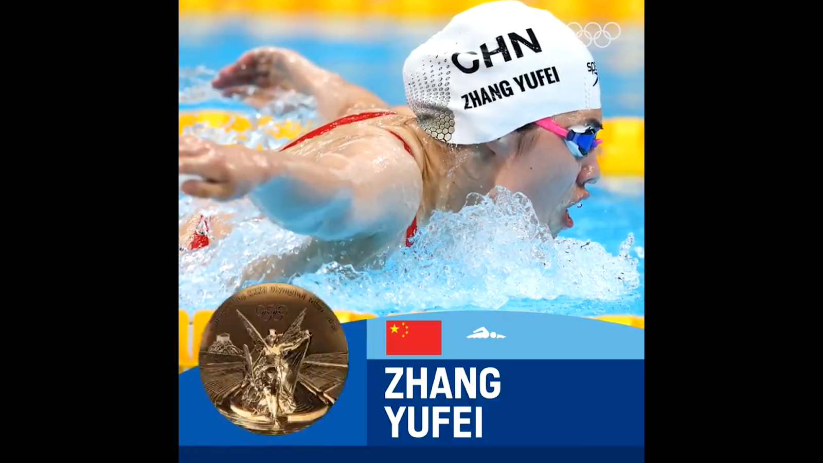 Chinesa leva o ouro nos 200m borboleta na natação
