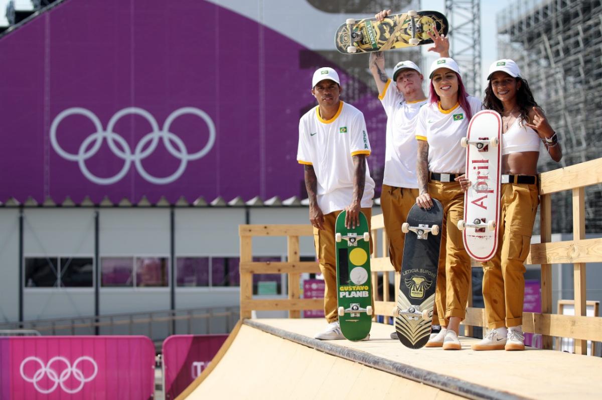 Histórico! Brasileiros realizam o primeiro treino do skate em Jogos Olímpicos no Ariake Sports Park