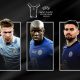 A UEFA definiu de Bruyne, Kanté e Jorginho como finalistas do prêmio de melhor jogador