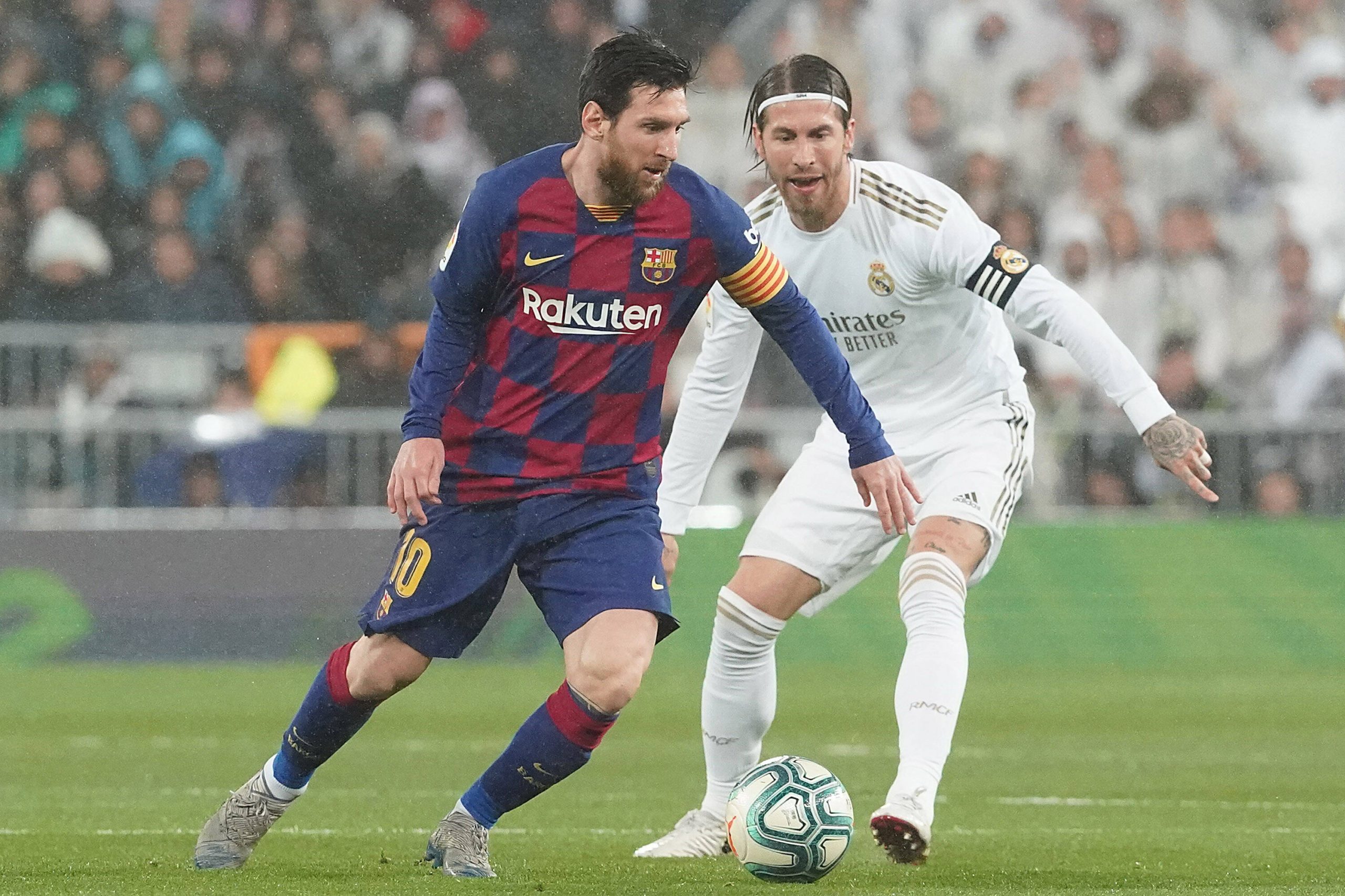 Agora companheiros de time no PSG, Lionel Messi e Sergio Ramos foram grandes rivais nos tempos de Barcelona e Real Madrid (Foto: Imago Images)