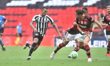 Santos e Flamengo em campo