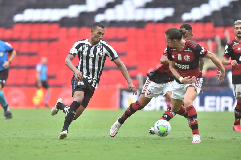 Santos e Flamengo em campo