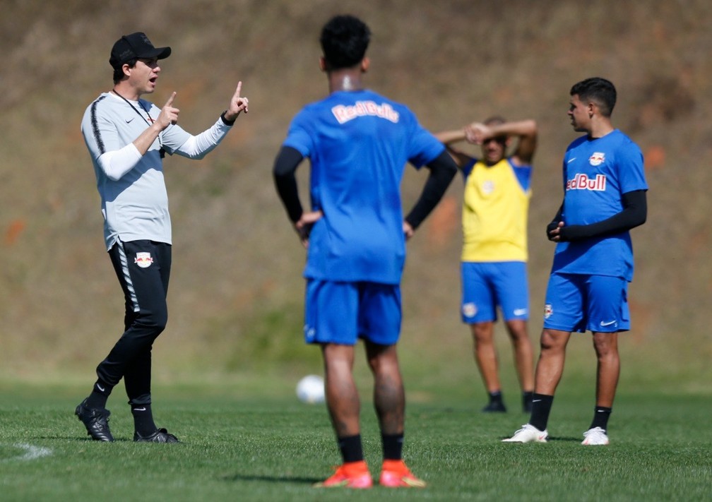 Maurício Barbieri em treinamento do Red Bull Bragantino. Foto: Ari Ferreira/Red Bull Bragantino