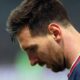 Lionel Messi fora do jogo contra o Montpellier