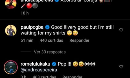 Comentários de Pogba e Lukaku na oublicação de Andres Pereira
