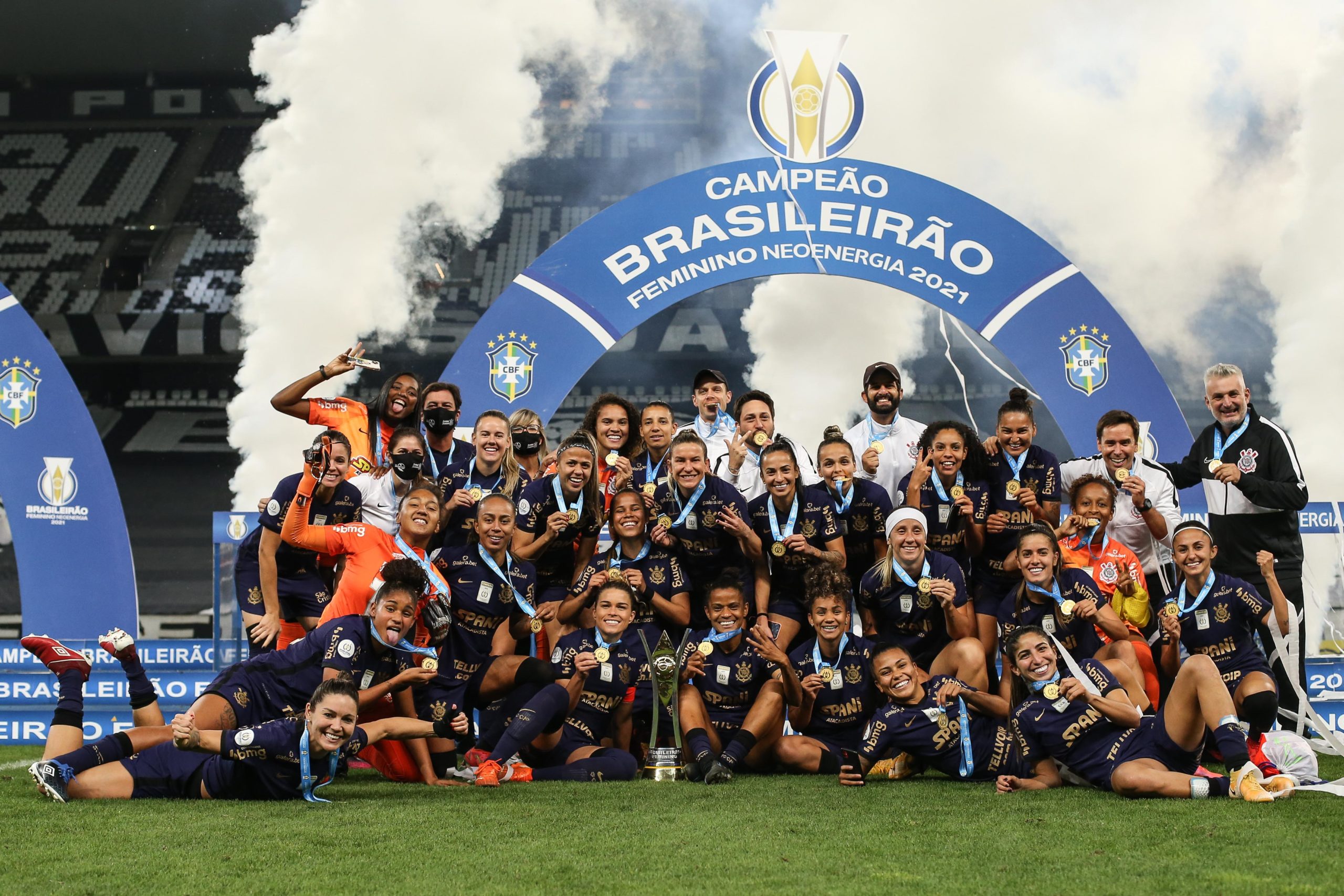 Corinthians é tricampeão do Campeonato Brasileiro Feminino 2021. Foto: Marco Galvão / Agência Corinthians.