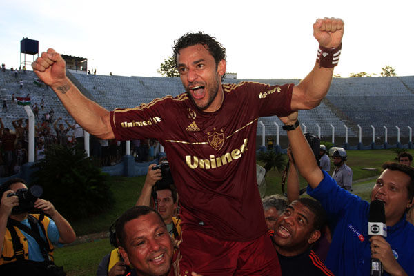 Fred comemora o tetra campeonato do Fluminense