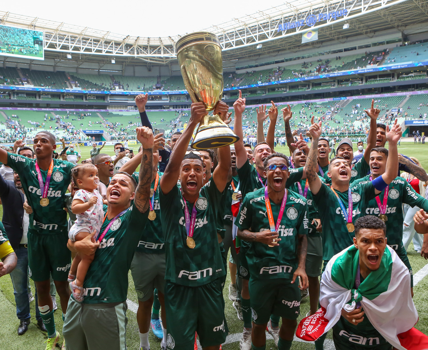 Partida entre Palmeiras e Santos, válida pela final da Copa São Paulo de Futebol Júnior, no Allianz Parque, em São Paulo-SP. (Foto: Fabio Menotti)