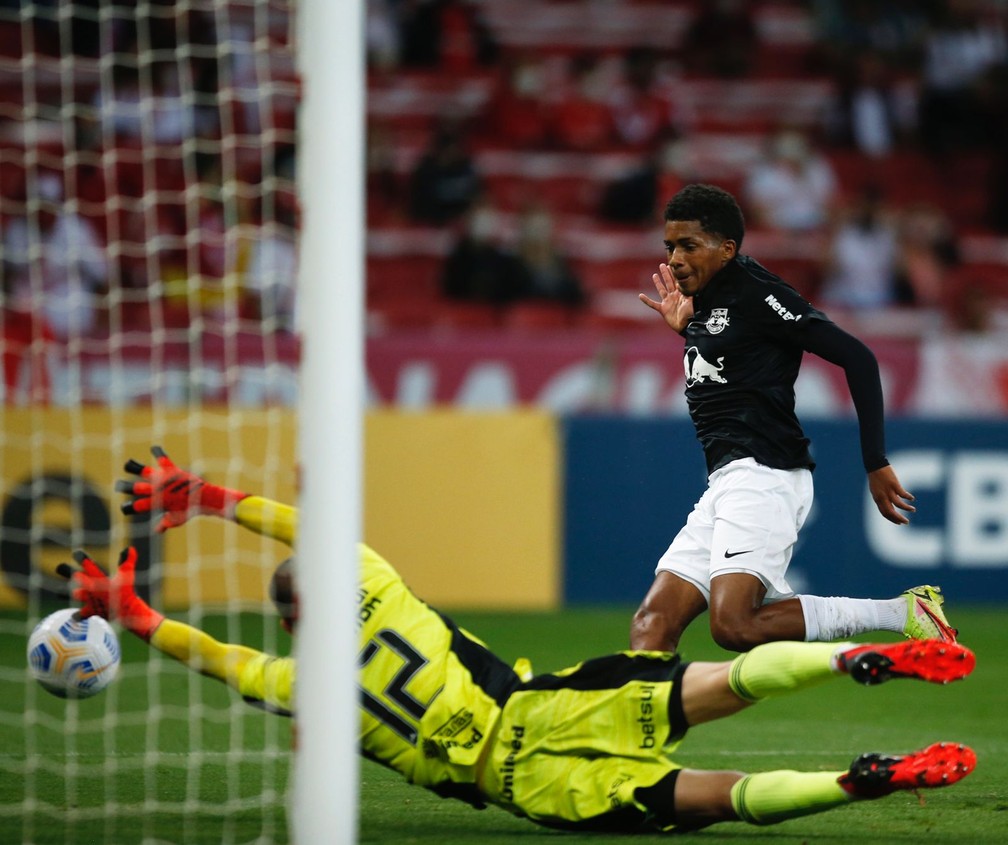 Bruninho marcou seu primeiro gol no Brasileirão diante do Internacional. Foto: Ari Ferreira/Red Bull Bragantino