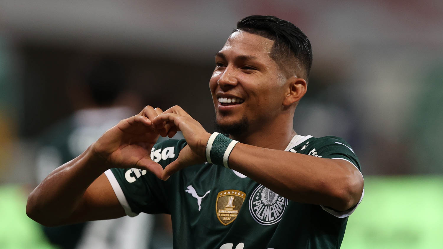 O jogador Rony, da SE Palmeiras, comemora seu gol contra a equipe do Red Bull Bragantino, durante partida válida pela semi final, do Campeonato Paulista, Série A1, na arena Allianz Parque. (Foto: Cesar Greco)