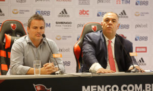 Spindel e Braz no Flamengo (Foto: Gilvan de Souza/Flamengo)