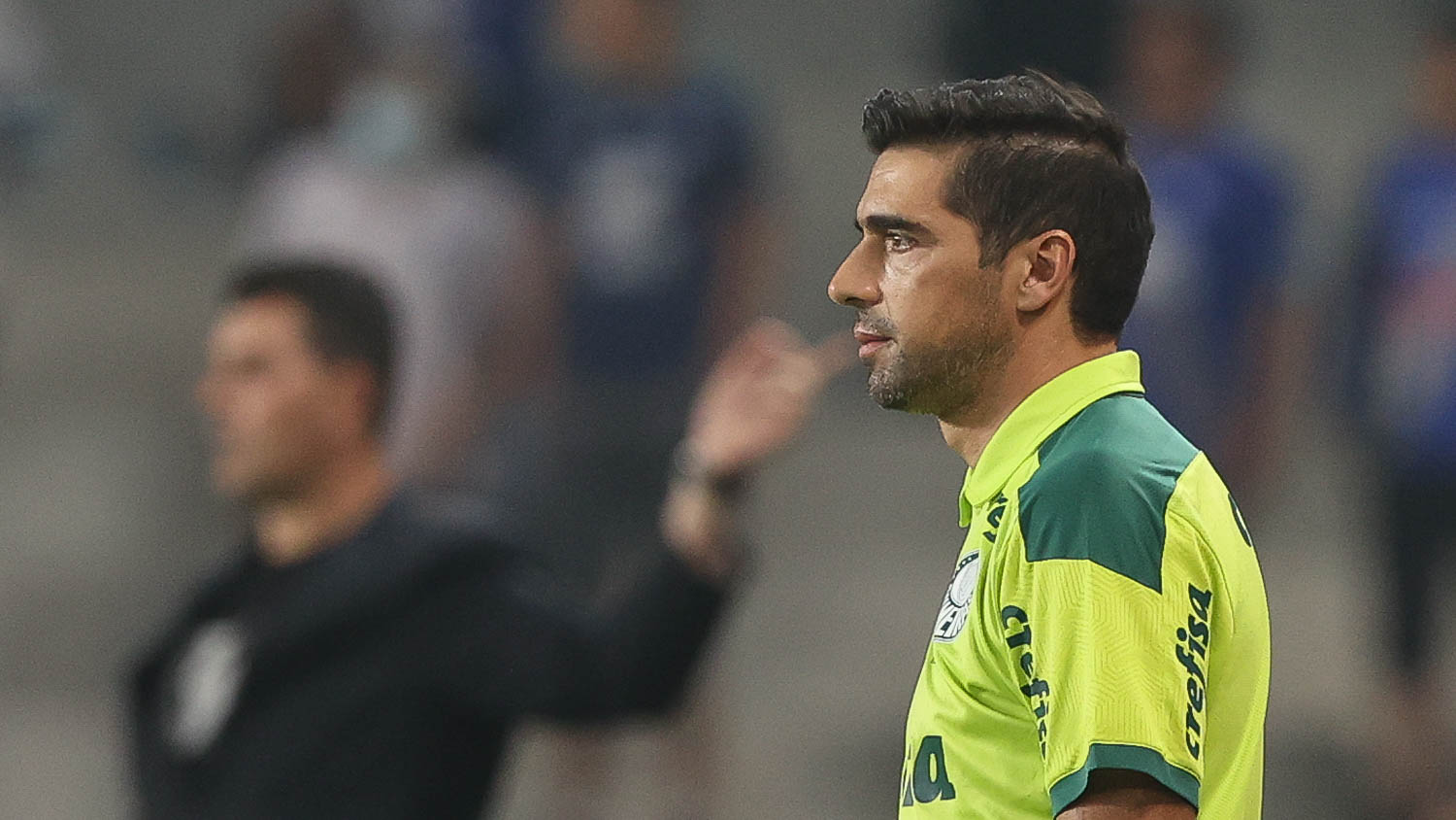 O técnico Abel Ferreira, da SE Palmeiras, em jogo contra a equipe do CS Emelec, durante partida válida pela fase de grupos, da Copa Libertadores, no Estádio George Capwell. (Foto: Cesar Greco)