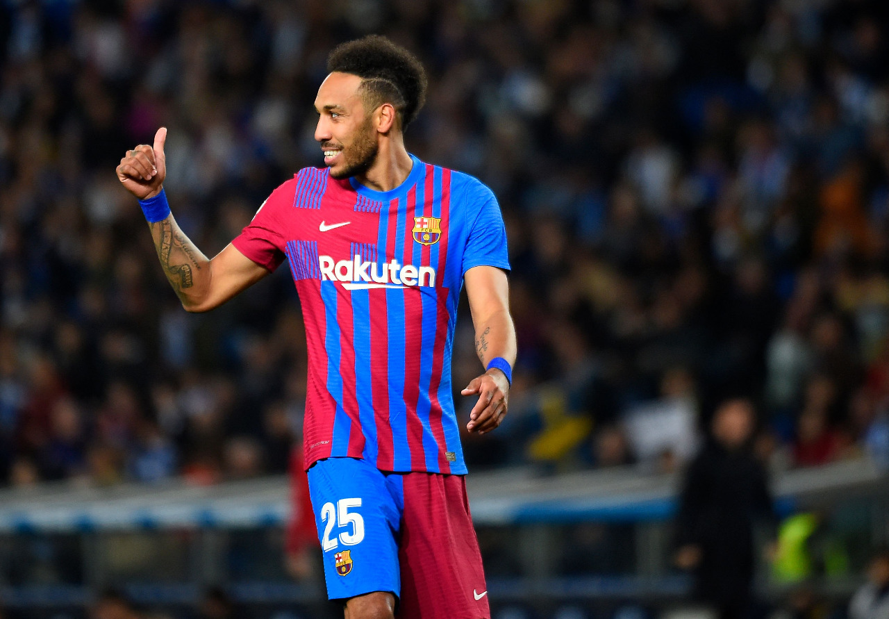 Auba comemora vitória do Barcelona sobre a Real Sociedad