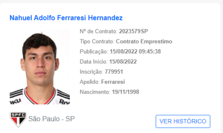 Ferraresi aparece no BID e já pode jogar pelo São Paulo; veja quando deve estrear  (foto: reprodução)