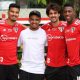 Walce, Brenner, Igor Gomes e Léo Pelé no CT da Barra Funda - Crédito: São Paulo FC