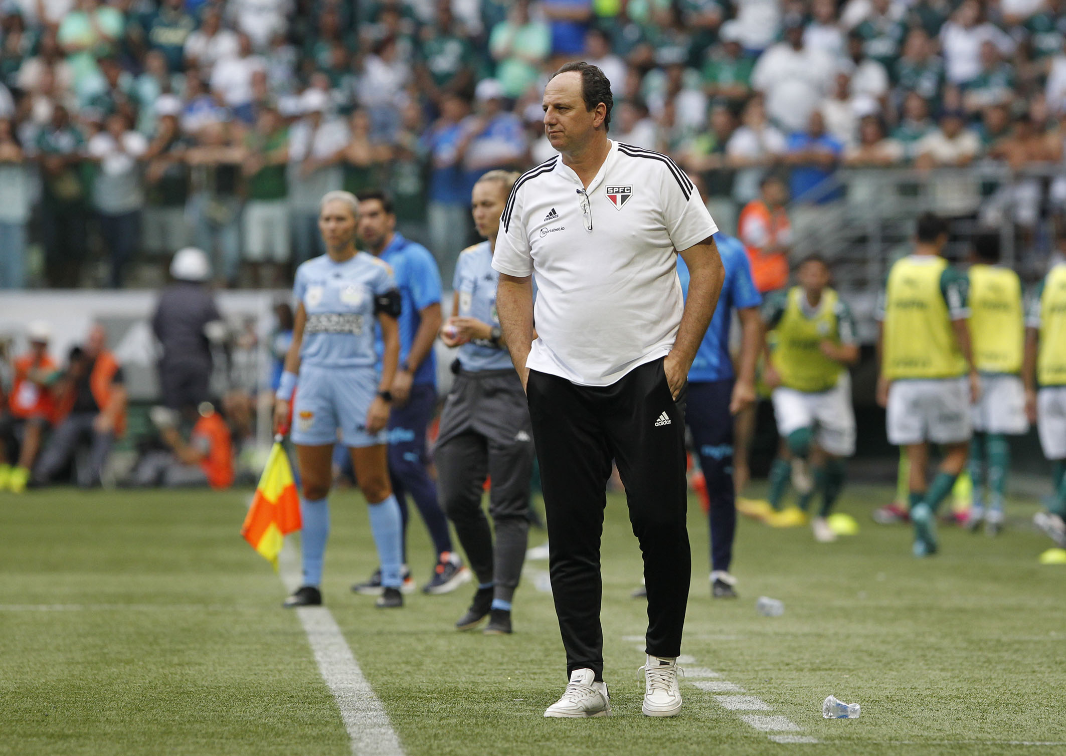 Rogério Ceni no comando técnico do São Paulo contra o Palmeiras no Allianz Parque em partida válida pelo Campeonato Paulista 2023 - Crédito: Rubens Chiri / saopaulofc.net