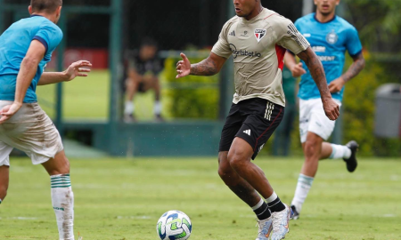 David - Jogo-treino contra o Coritiba - CT da Barra Funda - Intertemporada 2023 - Crédito: Rubens Chiri / saopaulofc