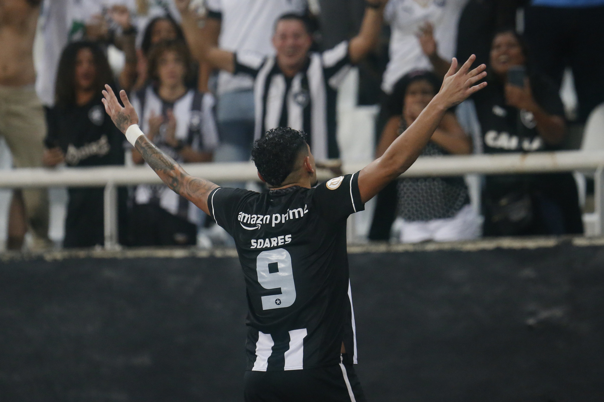 Tiquinho Soares comemora gol no Nilton Santos (Foto: Vitor Silva/Botafogo)