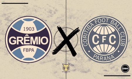 Grêmio e Coritiba se enfrentam neste domingo (Arte: Esporte News Mundo)