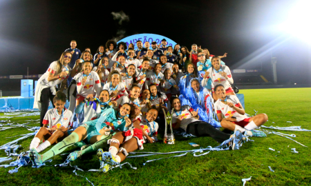 As Bragantinas conquistaram o Brasileirão Feminino A2 de 2023. (Foto: Fernando Roberto/Red Bull Bragantino).