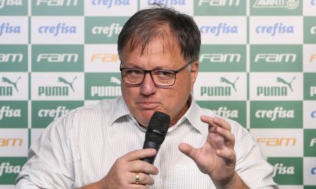 O diretor de futebol Anderson Barros, do Palmeiras, foi o único a conceder entrevista depois da eliminação para o São Paulo na Copa do Brasil. (Foto: Cesar Greco/Palmeiras).