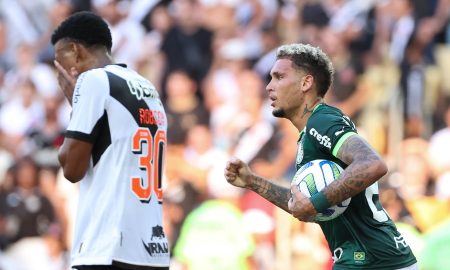 Rafael Navarro na comemoração de seu último gol com a camisa do Palmeiras. FOTO: Cesar Greco/Palmeiras