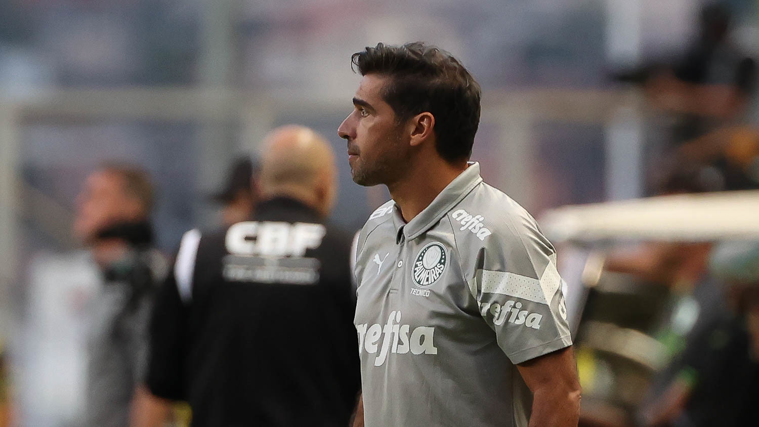 Treinador Abel Ferreira durante o confronto do Palmeiras contra o América-MG. FOTO: Cesar Greco/Palmeiras