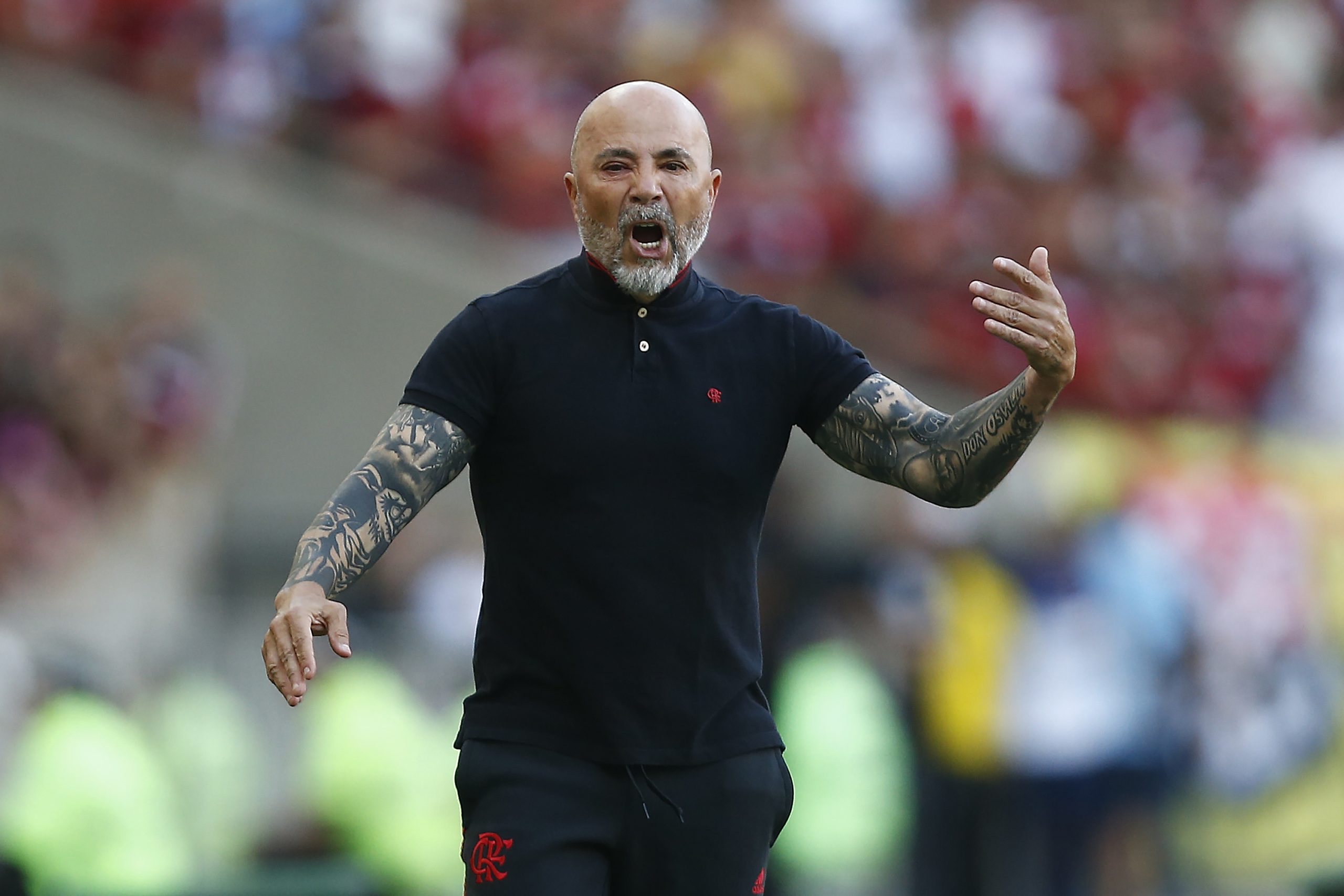 Sampaoli comanda o Flamengo à beira do campo contra o América-MG (Foto: Wagner Meier | Getty Images)