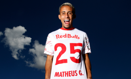 O Red Bull Bragantino anunciou a chegada do atacante Matheus Gonçalves, do Flamengo, por empréstimo até o final do ano. (Foto: Ari Ferreira/Red Bull Bragantino)