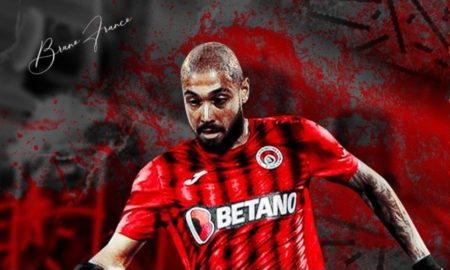 Bruno Franco disputa o Campeonato Búlgaro pelo Lokomotiv Sofia (Foto: Divulgação/Instagram Oficial do Jogador/sobre arte Instagram Oficial do clube)