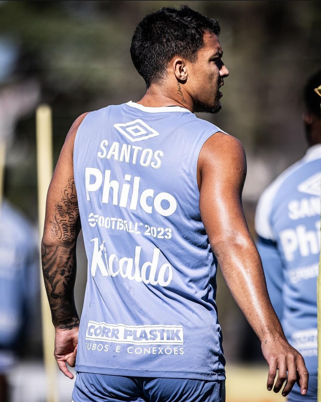 Marcos Leonardo treinando (Foto:Santos)