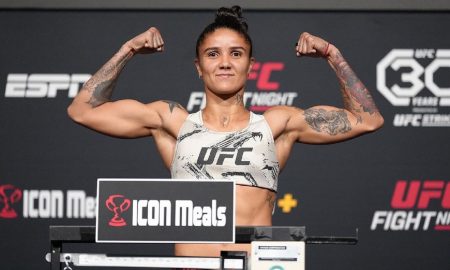 Istela Nunes na pesagem do UFC Vegas 77 (Foto: Reprodução/Instagram Oficial Istela Nunes)