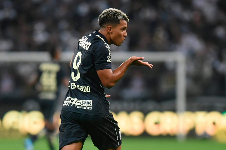Marcos Leonardo anotou os dois gols da vitória do Santos sobre o Corinthians (Divulgação/ Ivan Storti)