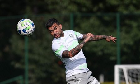 Atacante Dudu durante treino do Palmeiras na Academia de Futebol nesta segunda-feira(21). FOTO: Cesar Greco/Palmeiras.
