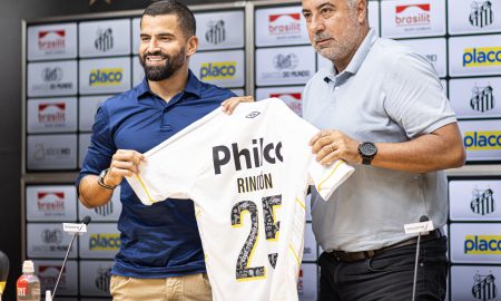 Rincón e Gallo (Foto: Raul Baretta/ Santos FC)