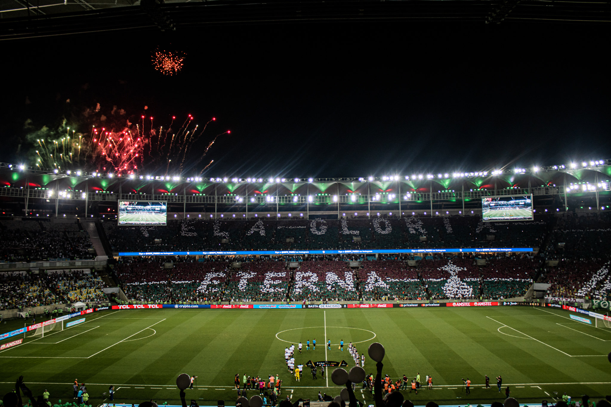 Mosaico do Fluminense na noite de ontem. (Foto: Marina Garcia/Fluminense)