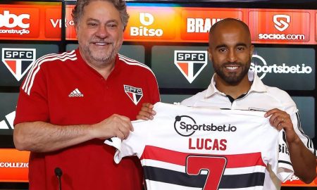 Apresentação Lucas Moura / (Foto: Rubens Chiri / São Paulo FC)