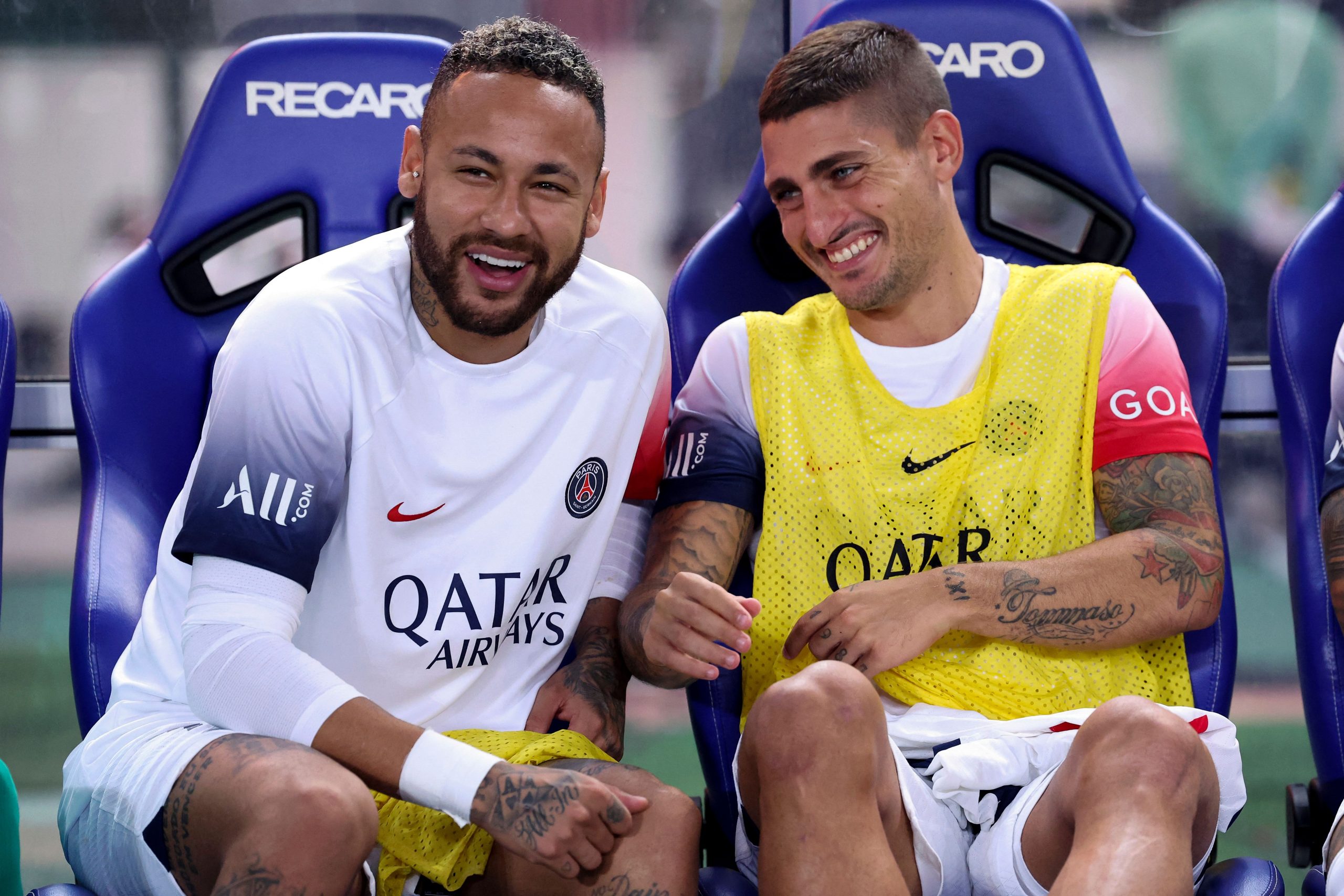 Neymar e Verratti não devem permacer no PSG (Foto: PAUL MILLER/AFP via Getty Images)