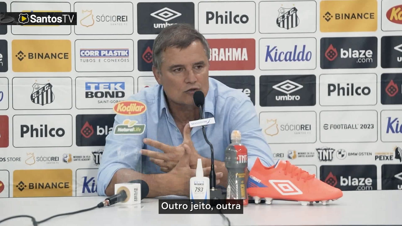 VÍDEO: Diego Aguirre avalia atuação do Santos contra o América-MG (FOTO: REPRODUÇÃO/SANTOS TV)