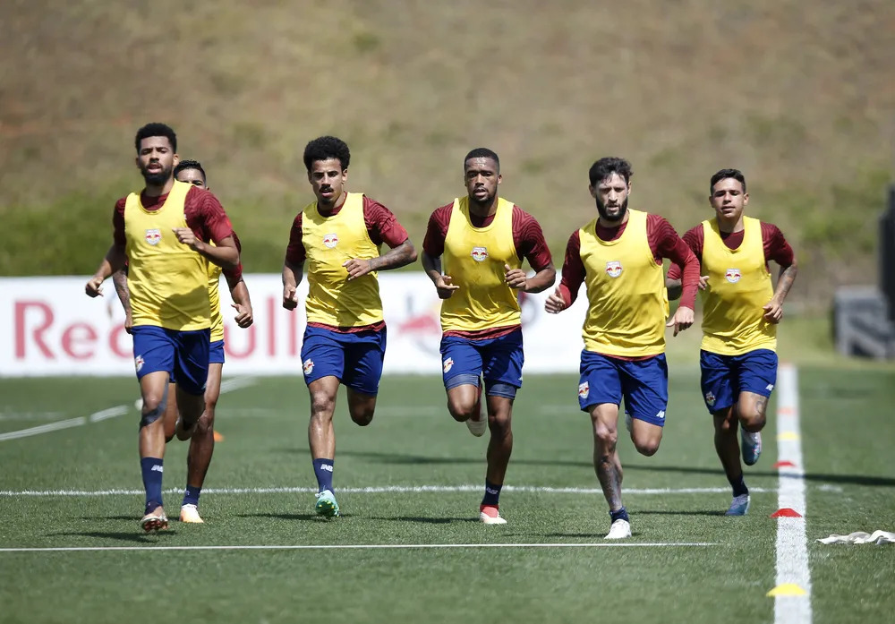 Red Bull Bragantino se preparando para enfrentar o América-MG. (Foto: Ari Ferreira/Red Bull Bragantino)