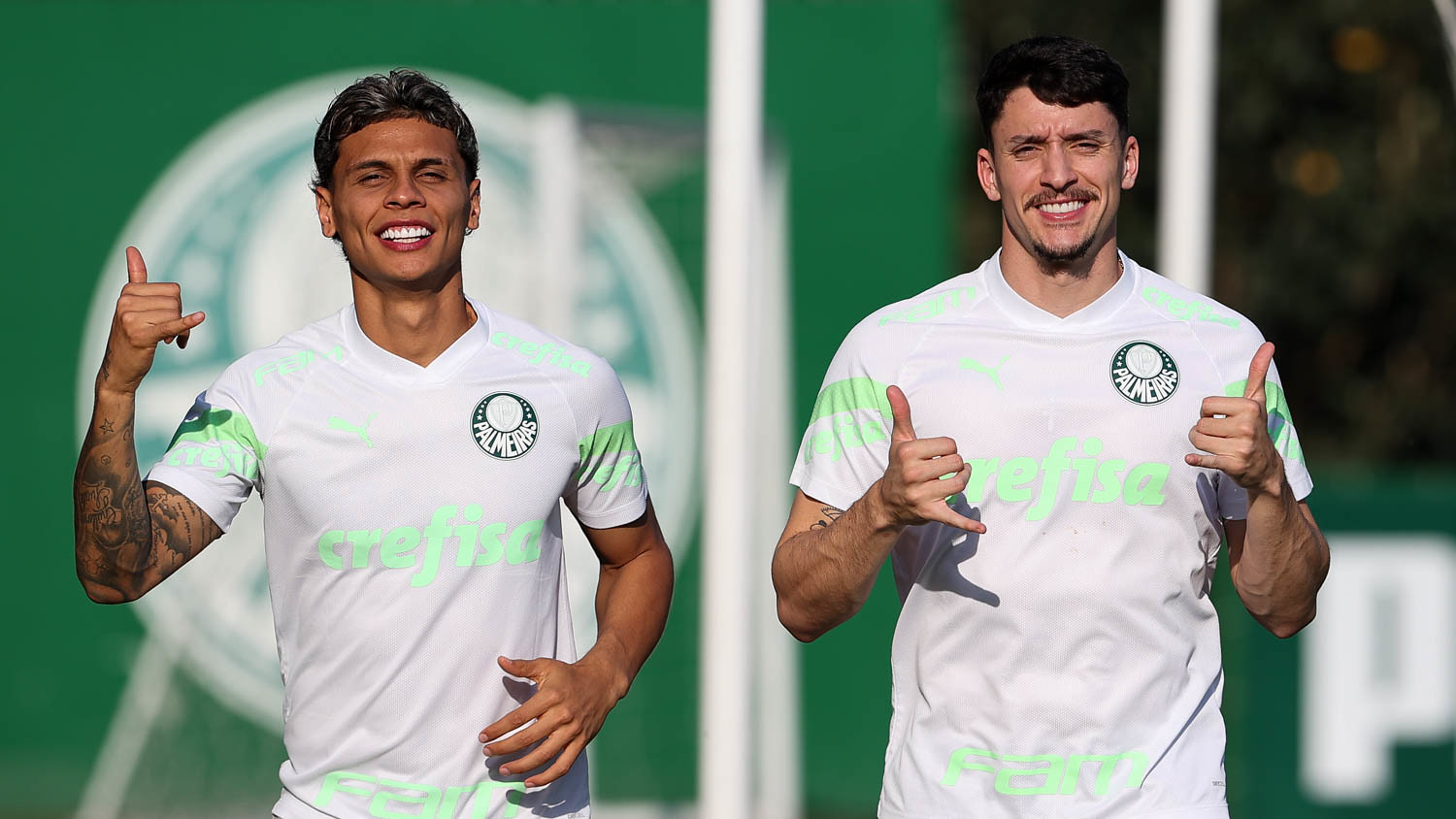 Piquerez e Richard Ríos retornaram da Data FIFA (Foto: Cesar Greco/Palmeiras/by Canon)